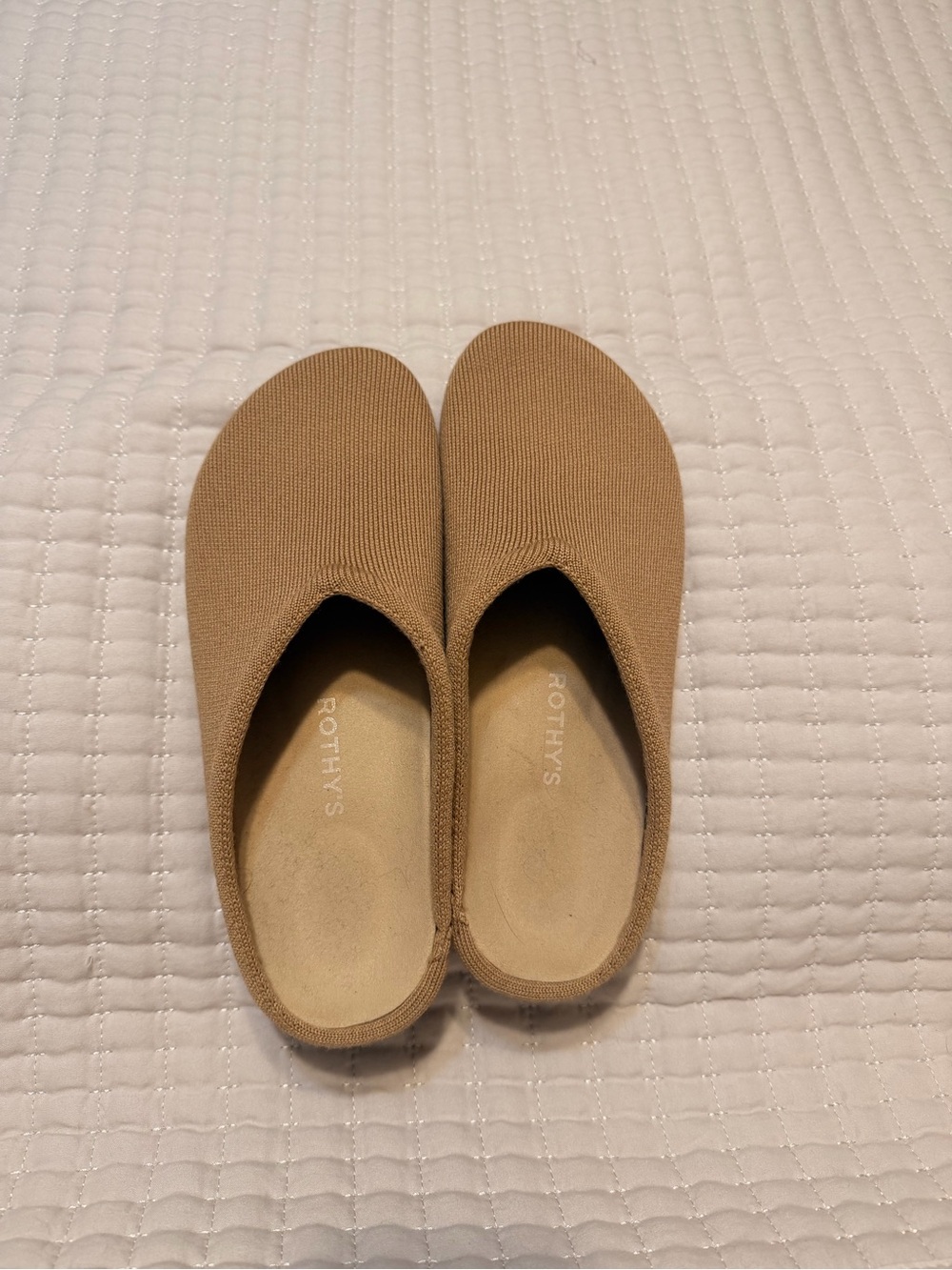 Rothy's Tan Knit Slip-On Flats